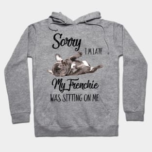 Sorry I'm late My frenchie was sitting on me Hoodie